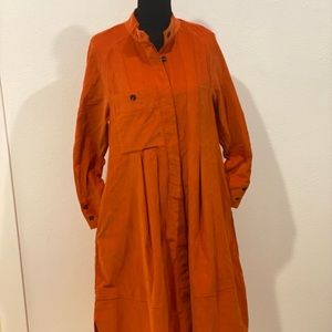 Toast - 100% cotton orange corduroy dress with side pockets. Size 6